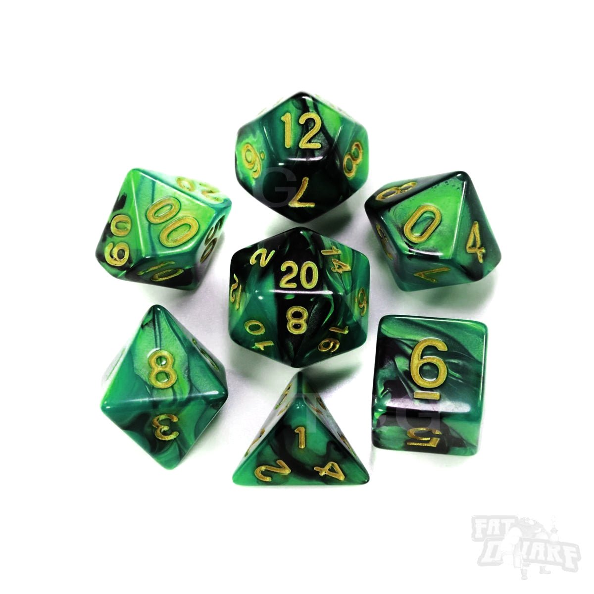 Verdant Nightshade Dice Set - Fat Dwarf